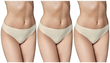 3 x GATTA STRINGI ULTRA COMFORT BEZSZWOWE BEŻOWE M