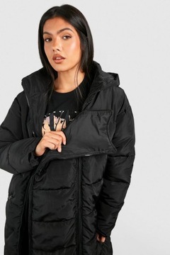 ДЛИННАЯ СТЕГАНАЯ КУРТКА С КАПЮШОНОМ ДЛЯ МАТЕРИАЛОВ BOOHOO C8S NG2__S