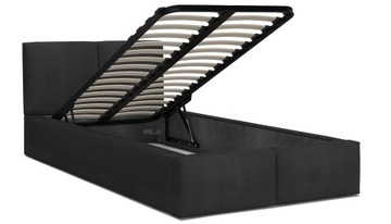 Łóżko tapicerowane Fresja 120x200 stelaż metalowy kolor czarny