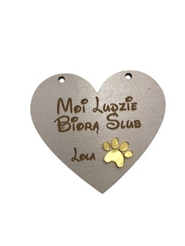 Zawieszka MOI LUDZIE BIORĄ ŚLUB złote lustro + IMIĘ prezent