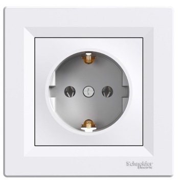 Schneider Electric Asfora Gniazdo pojedyncze SCHUKO biały