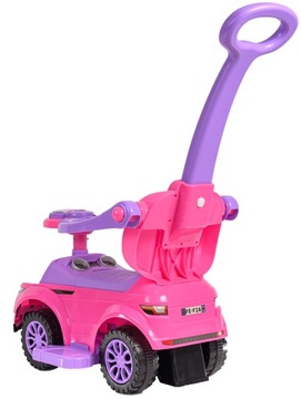 JEŹDZIK CHODZIK PCHACZ 3w1 AUTKO SAMOCHODZIK RÓŻ MELODYJKI KLAKSON PREZENT!