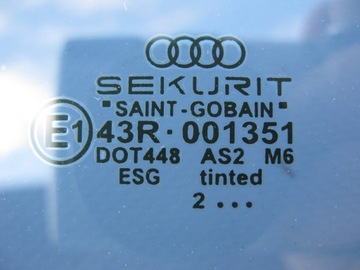 AUDI A2 SKLO (OKNO) DVEŘE LEVÝ PŘEDNÍ 43R-001351 DOT448 AS2 M6