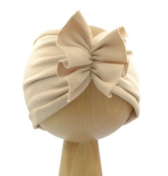 Opaska SZEROKA turban jasny beż na obwód 40-43