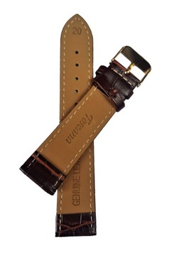 Ремешок для часов кожаный 20 мм Крокодил Коричневый