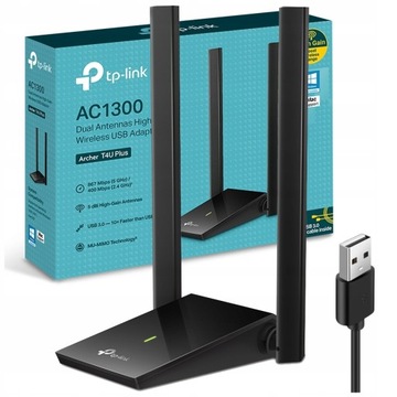KARTA SIECIOWA WIFI USB TP-LINK T4U PLUS ZEWNĘTRZNA AC1300 DO KOMPUTERA