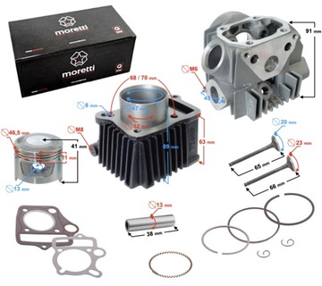 Cylinder + głowica 72 cm3 kpl 4T 80 139FMB barton