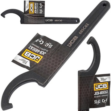 KLUCZ HAKOWY JCB Z NOSKIEM PAZUREM NASTAWNY DO NAKRĘTEK 55-62 mm
