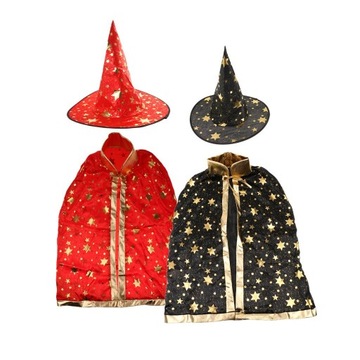 2 zestawy Boy Girls Wizard Cloak Hat element