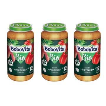 BOBOVITA Bataty z indyczkiem i papryką 3x250g KD