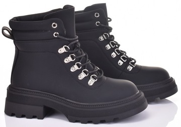 ЖЕНСКИЕ БОТИНКИ ТРАППЕР, КЛАССИЧЕСКАЯ ВЕСЕННЯЯ КОЖАНАЯ ОБУВЬ