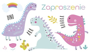 Zaproszenia urodzinowe Dinozaury 1 szt