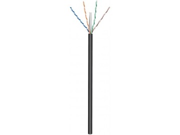 Kabel zewnętrzny drut CAT 6 U/UTP CCA 100m czarny