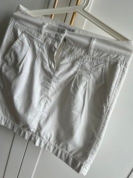 Spódnica damska prosta biała letnia jeansowa ESPRIT r. 34 XS