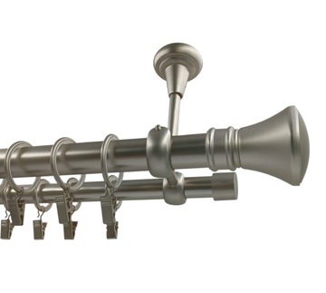 KARNISZ METALOWY SUFIT 25+19mm MIX KOŃCÓWEK SATYNA 200cm galwanizowany