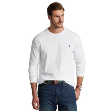 -45% POLO RALPH LAUREN LONGSLEEVE MĘSKI CUSTOM SLIM BIAŁY XL