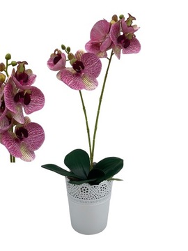 Sztuczny Storczyk Orchidea 52 cm Kwiat Donica Kora