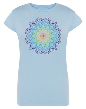 T-Shirt damski nadruk kolorowa Mandala r.XL