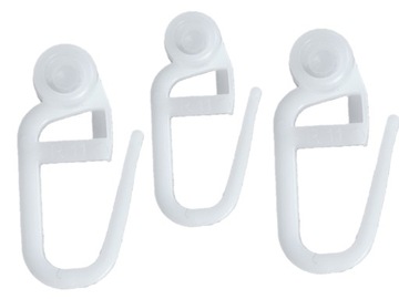 AGRAFKI Z ROLKĄ DO FIRANEK SZYNY PCV 100SZT.