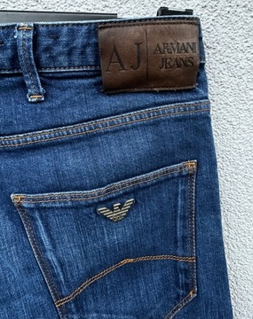 Armani Jeans W32 granatowe spodnie jeansowe J06 slim