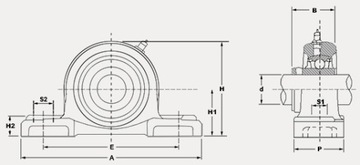 UCP 206 ZVL SGC wał 30mm Zespół łożyskowy