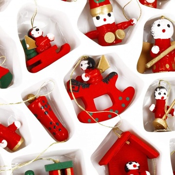 Деревянные рождественские елки украшения 30 безделушек для рождественской елки