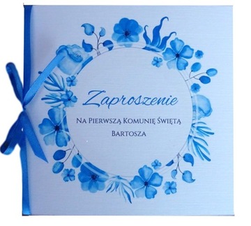 Zaproszenia Pierwsza Komunia wianki wzory