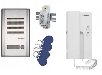 domofon 1 rodzinny DR-201A/RFID Commax DP-2HPR DC zasilacz breloki