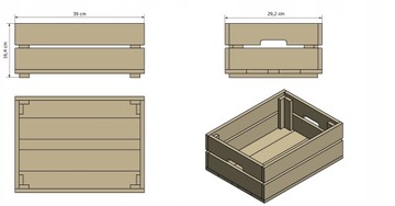 Деревянный ящик для овощей, ящик, деревянные ящики, 40х30, сосна