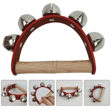 КОЖАНЫЙ НАБОР ДЕРЕВЯННЫХ КОЛОКОЛЬЧИКОВ С ПЯТЬЮ КОЛОКОЛЬЧИКАМИ