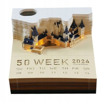 KALENDARZ2024 PAPIEROWA RZEŹBA NOTATNIK 3D ZAMEK