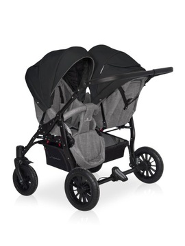 КОЛЯСКА RIKO BASIC SAXO TWIN 3В1 С АДАПТЕРАМИ – ЦВЕТ 04 ОНИКС