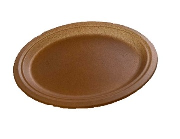 TALERZE owalne WPC wielorazowe 31 cm 50 szt brązowe EKO