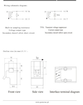 Трансформатор тока SCT013-RJ45-100A/1V