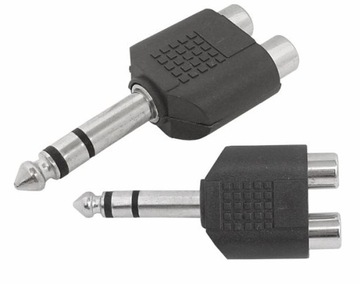 Rozgałęźnik wt. Jack 6,3 / 2gn. RCA stereo