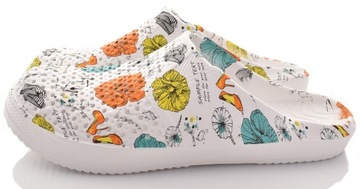 KLAPKI Z PIANKI DAMSKIE CHODAKI WE WZORY FLORAL KWIATY KOLORY