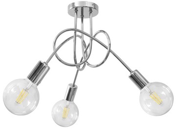 LAMPA SUFITOWA PLAFON ŻYRANDOL CHROM LOFT EDISON