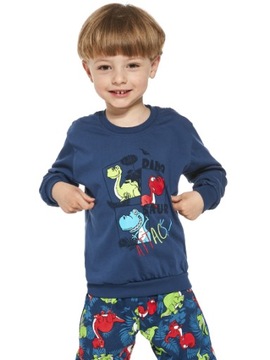 Piżama chłopięca Cornette 593/142 Dino r. 110/116 dinozaury nadruk jeans