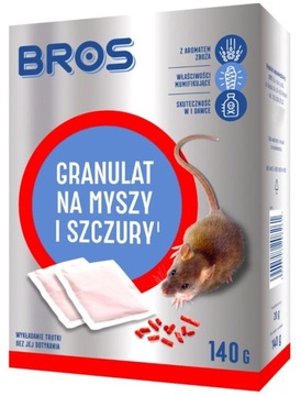 Granulat na MYSZY i SZCZURY bromadiolon BROS 140 g