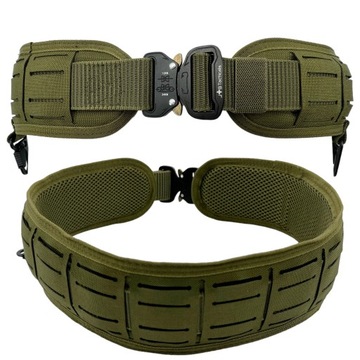 ZIELONY BOJOWY PAS TAKTYCZNY STRZELECKI WOJSKOWY MOLLE LASER CUT JB5-GRN QR