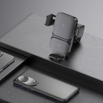 Автоматический индукционный автомобильный держатель BASEUS для входной решетки 15 Вт Wisdo