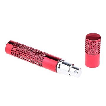 Стеклянный флакон с распылителем для духов объемом 50 мл с металлическим корпусом, красный, как красный