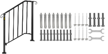 VEVOR Balustrada Schodowa 2-3 kroków Kute żelazo