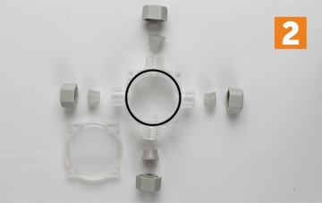 3x Монтажная коробка HERMETIC Разъем IP68 x2
