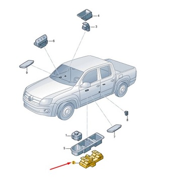 ORIGINÁLNÍ VOLKSWAGEN OE 1K4959857CREH PŘEPÍNAČ OTEVÍRÁNÍ SKEL