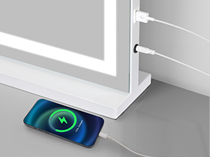 Зеркало для макияжа с мерцающей светодиодной подсветкой 80x60 см в голливудском стиле ELECWISH