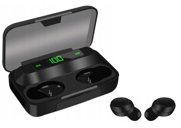 SŁUCHAWKI BEZPRZEWODOWE DOKANAŁOWE ETUI ŁADUJĄCE POWERBANK BLUETOOOTH