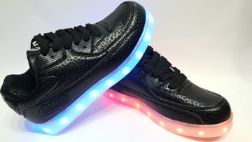 ДЕТСКИЕ ТУФЛИ SHUFFLE DANCE ЧЕРНЫЕ С LED-СВЕТОДИОДАМИ 28