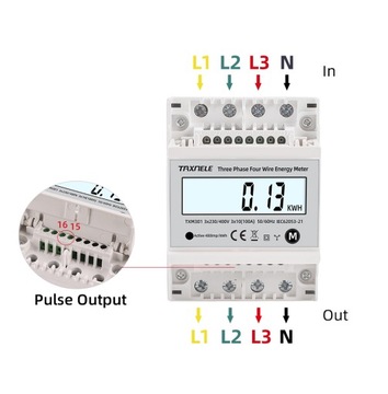 Двунаправленный трехфазный фотоэлектрический счетчик 100А