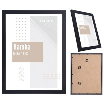 Фоторамка 50х100 Фоторамка черная МДФ Фоторамка 100х50 см CADRO